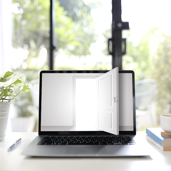 Laptop en deur